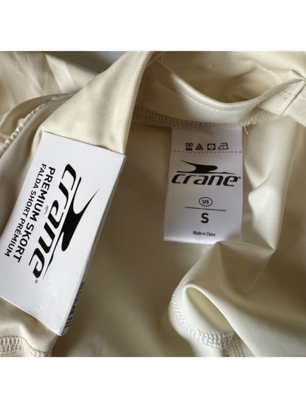 Crane Womens Premium Pleated Skort Built-In Short Cream S Activewear Pickleball - Picture 5 of 16